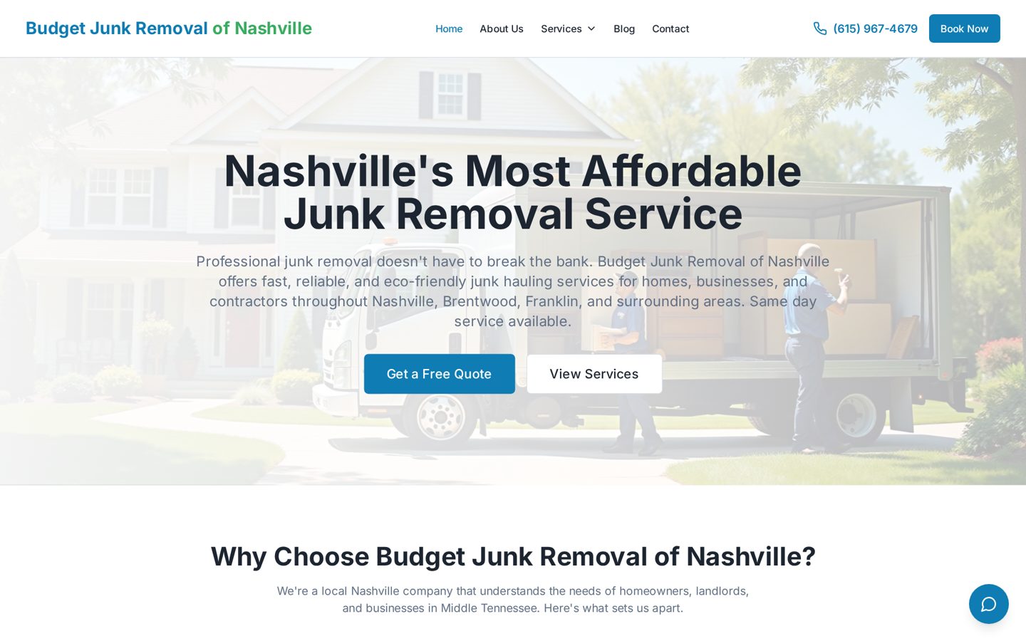 Budget Junk Removal of Nashville website screenshot