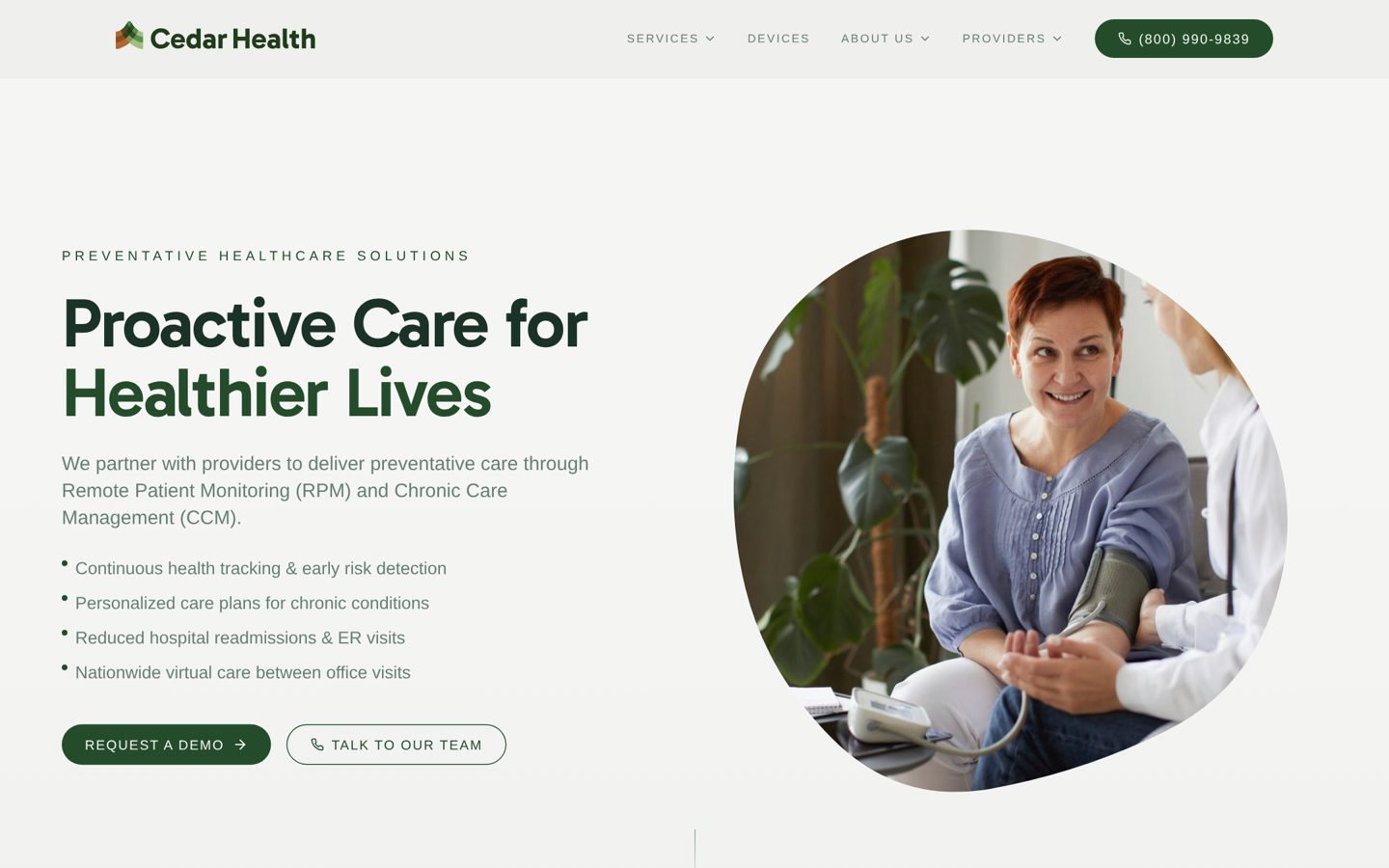 Cedar Health website screenshot