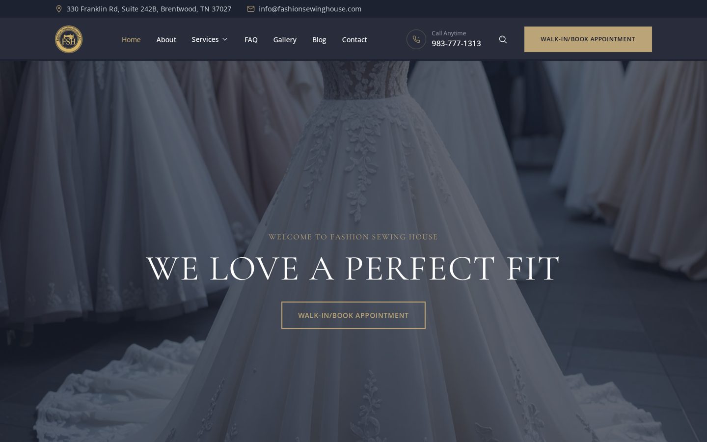 Fashion Sewing House website screenshot